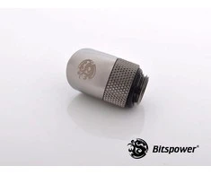 Bitspower adapteris, 45 laipsnių, G1/4 colio kištukas į G1/4 colio kištuką, pasukamas, blizgiai juodas
