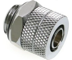 Bitspower tiesus G1/4 colio AG ant 10/8 mm – II jungtis, blizgios sidabrinės spalvos