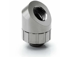 Bitspower Artemis 45 Degree Fitting – rotatable, platinum pilkas