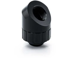 Bitspower Artemis 45 Degree Fitting – rotatable, matte juodas