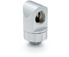 Bitspower Artemis 90 Degree Fitting – rotatable, sandblasted sidabrinis