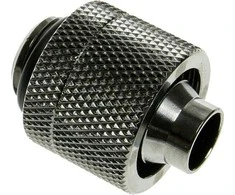 Bitspower tiesioji jungtis G1/4 colio AG į 16/10 mm – blizgiai juoda