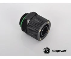 Bitspower tiesus jungtis G1/4 colio AG ant 11/8 mm – matinės juodos spalvos