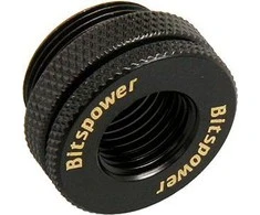 Bitspower korpuso pralaidumo jungtis, tiesi, G1/4 colio IG į G1/4 colio IG – juoda matinė