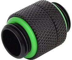 Bitspower adapteris, tiesus G1/4 colio AG į G1/4 colio AG – pasukamas, matinis juodas