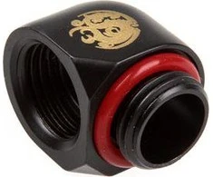 Bitspower adapteris 90 laipsnių G1/4 colio kištukas į G1/4 colio kištuką, juodos spalvos