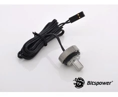 Bitspower plug with temperature sensor G1/4 inch female thread – 90 cm, shiny sidabrinis