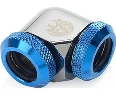 Bitspower Adapteris 90 Degree 12mm OD Hardtube to 12mm OD Hardtube – glossy juodas/mėlynas