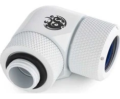 „Bitspower Advanced Multi-Link“ adapteris, 90 laipsnių G1/4 colio BSP ir 14 mm išorinio skersmens kietojo vamzdžio jungtis, pasukama.