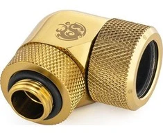„Bitspower Advanced Multi-Link“ adapteris, 90 laipsnių G1/4 colio BSP ir 16 mm išorinio skersmens kietojo vamzdžio jungtis, pasukama.