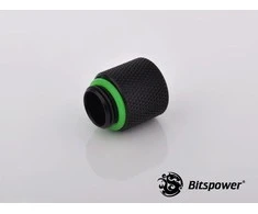 Bitspower adapteris G1/4 colio AG į G1/4 colio IG – 15 mm, matinis juodas