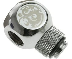 Bitspower adapteris T formos skirstytuvas G1/4 colio AG į 2x G1/4 colio IG – pasukamas, TII, blizgios sidabrinės spalvos