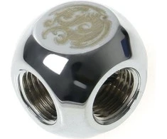 „Bitspower“ adapteris T formos skirstytuvas 3x G1/4 colio vidinis sriegis - blizgus sidabrinis