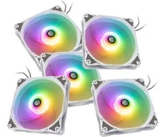 Bitspower Notos RGB PWM korpuso ventiliatorius, 120mm – baltos spalvos, 5er-Pack
