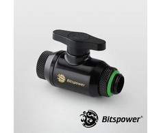 „Bitspower“ rutulinis vožtuvas, 1 x vidinis sriegis 1/4 colio ir 1 x išorinis sriegis G1/4 colio, pasukamas - matinis juodas