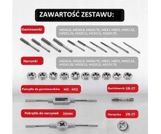 Bituxx Srieginių sriegtuvų ir štampomų rinkinys, 24 vnt. (M5-M12) metalinis korpusas