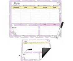 Biurfol Magnetic šaldytuvo planuotojas savaitinis 25x35cm + vienaragio žymeklis