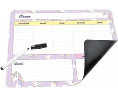 Biurfol Magnetic šaldytuvo planuotojas savaitinis 25x35cm + vienaragio žymeklis