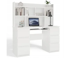 Biurko 4HouseDesign Rinkinys biuro Z. KUBA Drift Zes Baltas Mėlyna