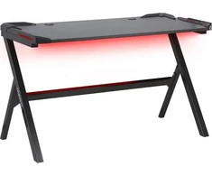 Beliani Biurko žaidimams DANVERS Juodas 120 cm 60 cm RGB LED