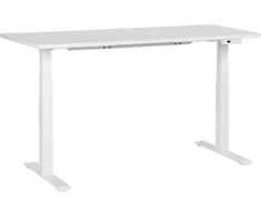 Beliani Elektriškai reguliuojamas stalas DESTINES baltas 160 cm 72 cm