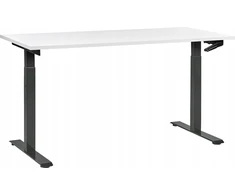 Beliani Reguliuojamas stalas DESTINES Baltas/juodas 160 cm 72 cm