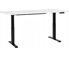 Beliani Biurko regulowane elektrycznie DESTINES Baltas/ juoda 180 cm 80 cm
