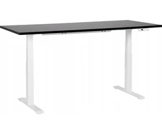 Beliani Biurko regulowane elektrycznie DESTINES Juodas/ balta 180 cm 80 cm