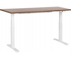 Beliani DESTINES elektra reguliuojamas rašomasis stalas, ruda/balta, 160 cm, 72 cm