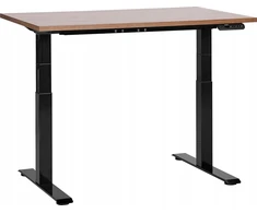 Beliani Biurko regulowane elektrycznie DESTINES Ruda/ juoda 120 cm 72 cm