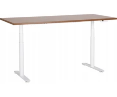 Beliani Biurko regulowane elektrycznie DESTINAS Ruda/ balta 180 cm 80 cm