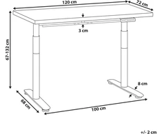 Beliani Biurko regulowane elektrycznie DESTINAS Ruda/ juoda 120 cm 72 cm