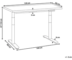 Beliani Elektriškai reguliuojamas stalas DESTINAS šviesiai rudas / baltas 120 cm 72 cm