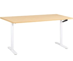 Beliani Rankiniu būdu reguliuojamas stalas DESTINAS Šviesiai rudas/ baltas 160 cm 72 cm