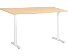 Beliani Elektriškai reguliuojamas stalas DESTINAS, šviesiai ruda / balta, 160 cm x 72 cm