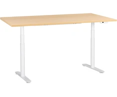 Beliani Elektriškai reguliuojamas stalas DESTINAS šviesiai rudas/ baltas 180 cm 72 cm