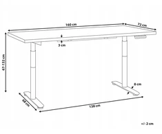Beliani Elektriškai reguliuojamas stalas DESTINAS, juodas, 160 cm x 72 cm