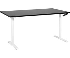 Beliani rankiniu būdu reguliuojamas stalas DESTINAS Juodas/ balta 160 cm 72 cm