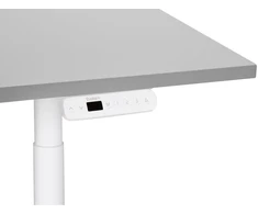 Beliani Biurko regulowane elektrycznie DESTINAS Pilka/ balta 120 cm 72 cm