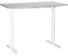 Beliani Biurko regulowane elektrycznie DESTINAS Pilka/ balta 120 cm 72 cm