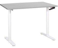Beliani Biurko regulowane manualnie DESTINAS Pilka/ balta 120 cm 72 cm