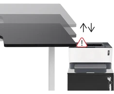 Beliani Kampinis elektra reguliuojamas stalas DESTINES, baltas, 160 cm 109 cm, dešininis