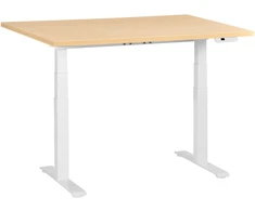Beliani Elektriškai reguliuojamas stalas DESTINES šviesiai rudas / baltas 120 cm 72 cm