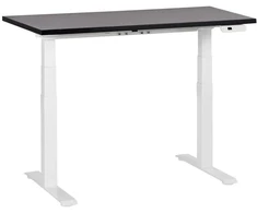 Beliani Biurko regulowane elektrycznie DESTINES Juodas/ balta 120 cm 72 cm