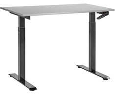 Beliani Biurko regulowane manualnie DESTINES Pilka/ juoda 120 cm 72 cm