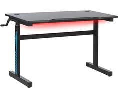 Beliani Biurko žaidimams regulowane manualnie DURBIN Juodas 120 cm 60 cm RGB LED