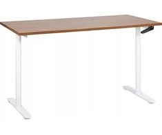 Beliani Biurko regulowane manualnie DESTINAS Ruda/ balta 160 cm 72 cm