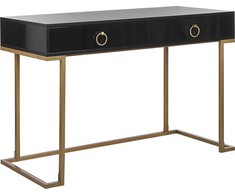 Beliani Konsolė WESTPORT juoda/auksinė 115 cm 50 cm su stalčiais