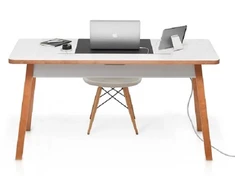 BlueLounge StudioDesk XL 150 cm rašomasis stalas su kabelių skyriumi – (SD2-WH-XL)