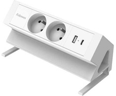 Fellowes Power desk 2, TIPAS E, balta